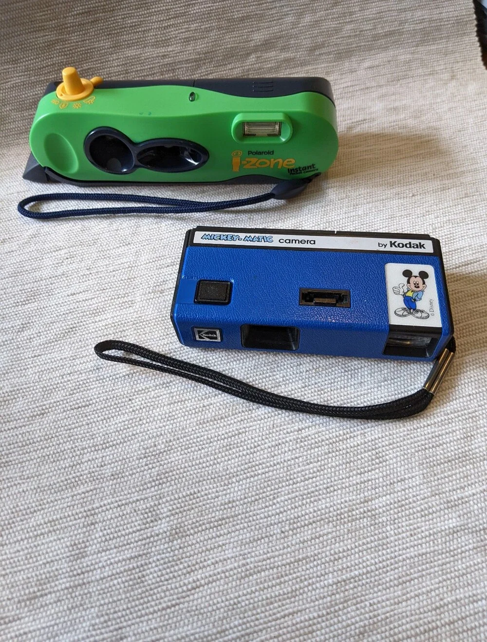 Polaroid i-zone Pocket Instant Camera And Mickey -Matic, With Wrist Straps!